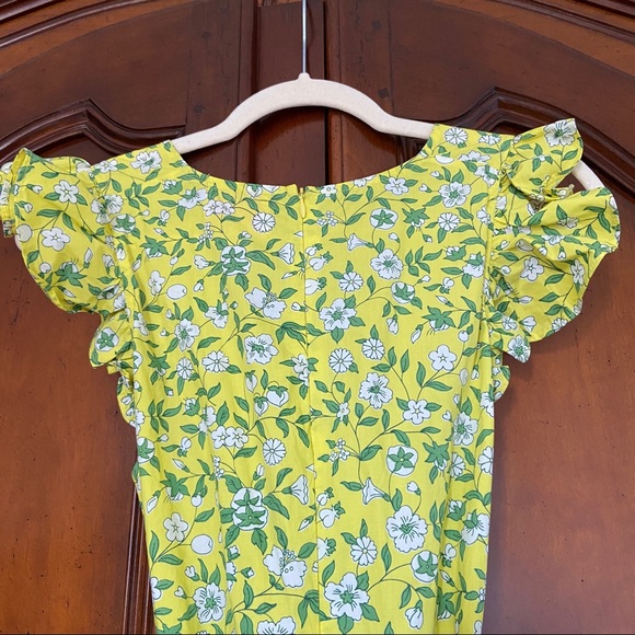 Banjanan Cecil Dress in Sprig Aurora | XS | 100% Cotton Yellow Floral Ruffle - Picture 8 of 15
